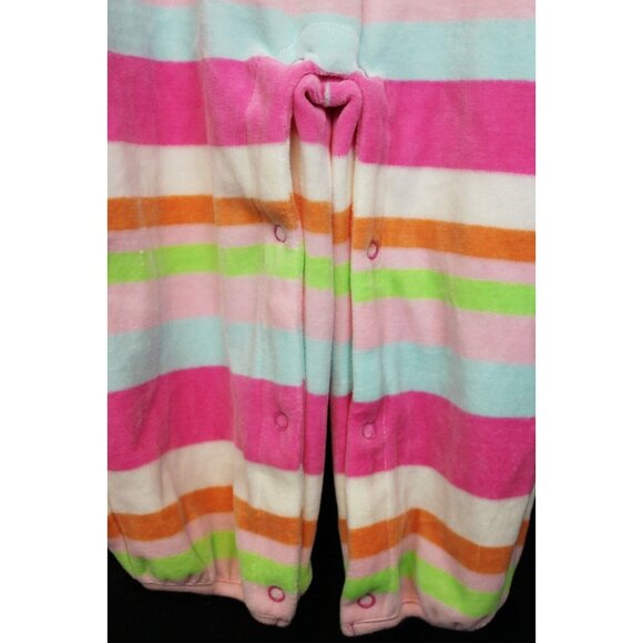 2008 Gymboree Sweet Tooth Sleeper sz 18-24 Months NWT Velour Bow Colorful Stripe - Picture 3 of 8